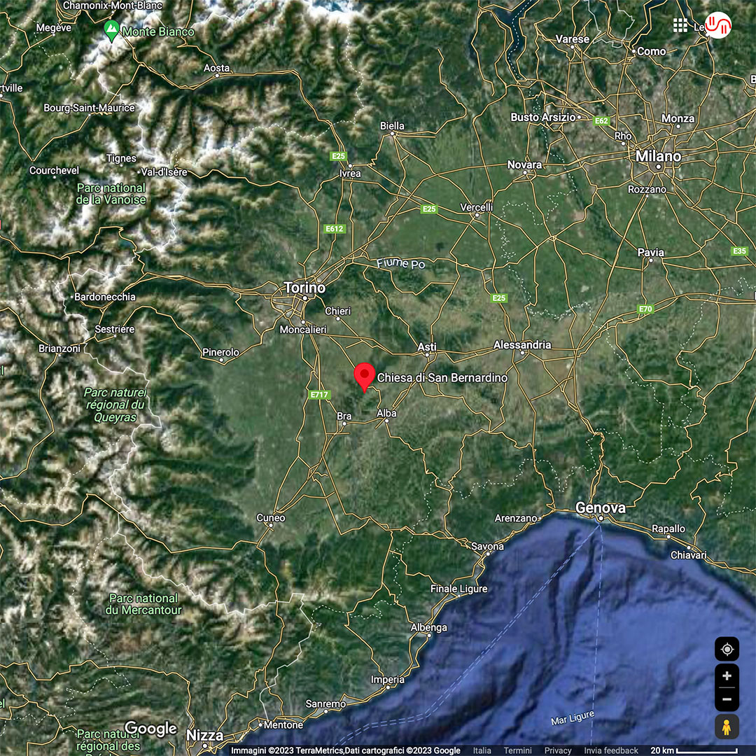 Mappa indicazione della location evento green nel cuore del Roero