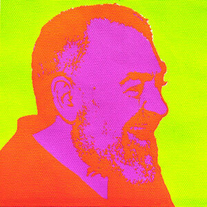Stampa in serigrafia pop art italiana padre pio icona pop firmata NAP