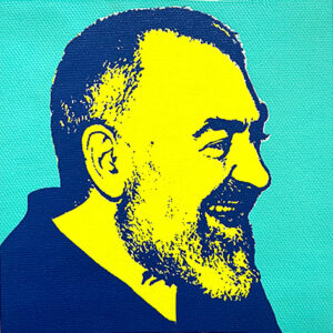 Padre pio santo italiano stampa in serigrafia artigianale arte contemporanea NAP studio d'arte e galleria in Piemonte